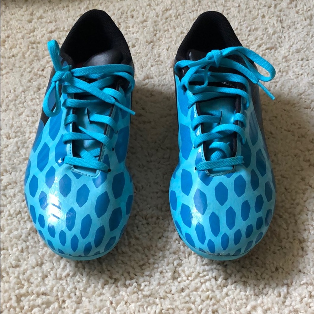 Blue Adidas Kids Soccer Cleats